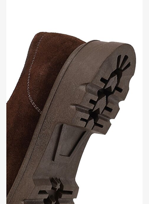 Kadın Kahverengi Bağcıklı Süet Deri Maskülen Ayakkabı 25AFD420010 - Görsel 9