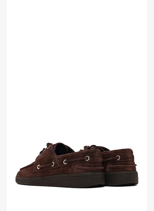 Kadın Kahverengi Bağcıklı Süet Deri Casual Ayakkabı 25AFD420610 - Görsel 6