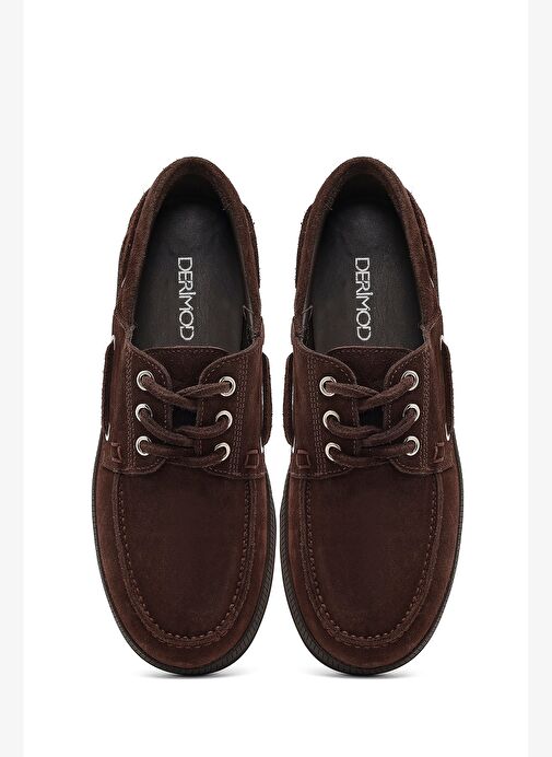 Kadın Kahverengi Bağcıklı Süet Deri Casual Ayakkabı 25AFD420610 - Görsel 8