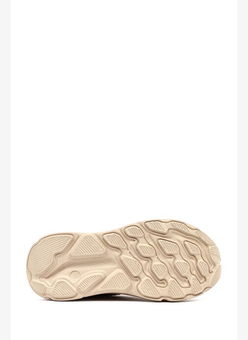 Derimod Zero Kadın Bej Bağcıklı Kalın Tabanlı Kumaş Sneaker 25AFD43126F - Görsel 5