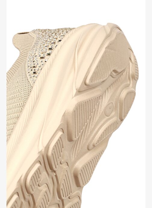 Derimod Zero Kadın Bej Bağcıklı Kalın Tabanlı Kumaş Sneaker 25AFD43126F - Görsel 9