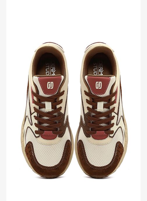 Derimod Studio Kadın Bej Bağcıklı Kalın Tabanlı Sneaker 25AFD435014 - Görsel 8