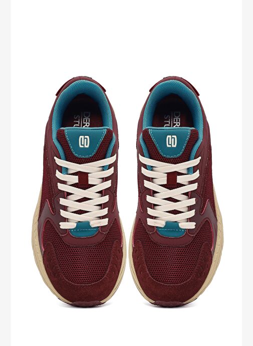 Derimod Studio Kadın Bordo Bağcıklı Kalın Tabanlı Sneaker 25AFD435014 - Görsel 8