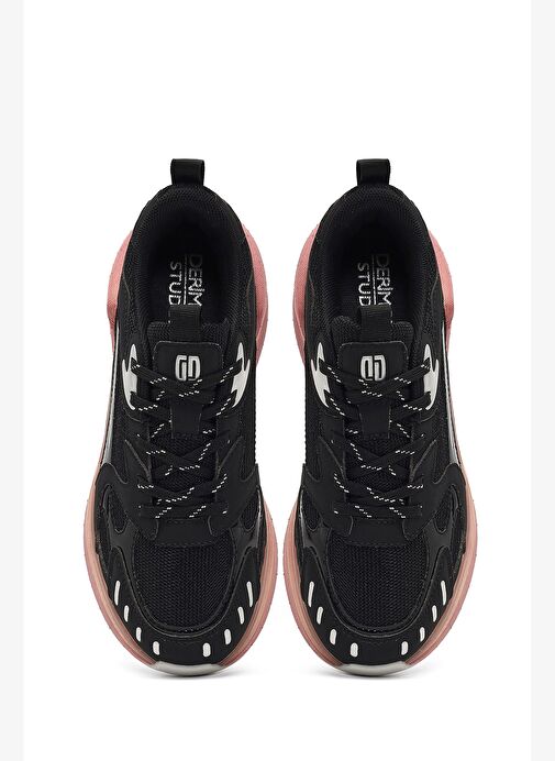 Derimod Studio Kadın Siyah Bağcıklı Kalın Tabanlı Sneaker 25AFD435114 - Görsel 8