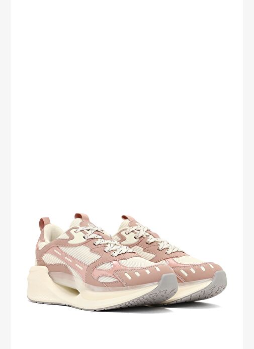 Derimod Studio Kadın Bej Bağcıklı Kalın Tabanlı Sneaker 25AFD435114 - Görsel 4