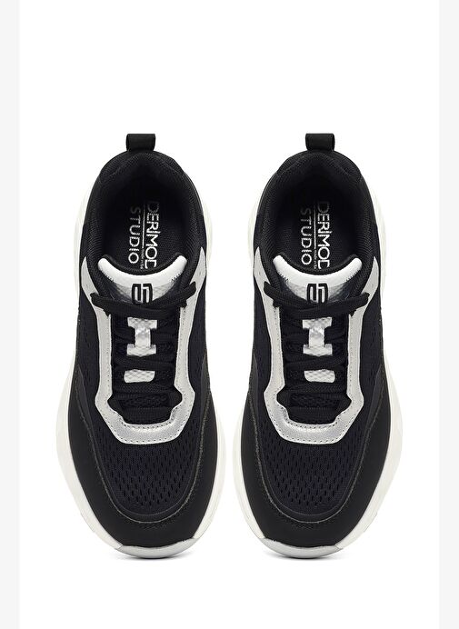 Derimod Studio Kadın Siyah Bağcıklı Kalın Tabanlı Sneaker 25AFD43526F - Görsel 8