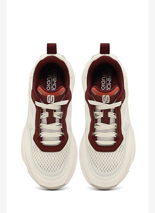 Derimod Studio Kadın Beyaz Bağcıklı Kalın Tabanlı Sneaker 25AFD43526F - Görsel 8