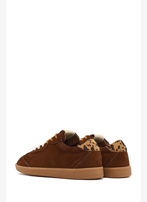 Derimod Studio Kadın Kahverengi Bağcıklı Süet Sneaker 25AFD435310 - Görsel 6