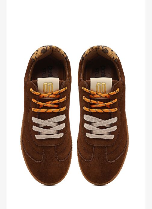 Derimod Studio Kadın Kahverengi Bağcıklı Süet Sneaker 25AFD435310 - Görsel 8