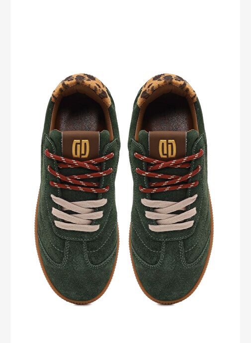 Derimod Studio Kadın Yeşil Bağcıklı Süet Sneaker 25AFD435310 - Görsel 8