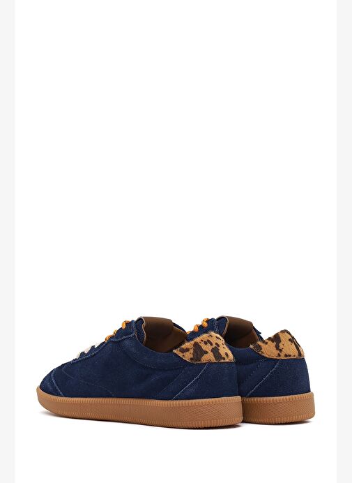 Derimod Studio Kadın Lacivert Bağcıklı Süet Sneaker 25AFD435310 - Görsel 6