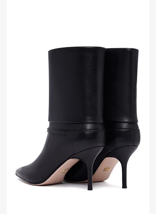 Kadın Siyah İnce Topuklu Deri Bot 25AFD490318 - Görsel 8