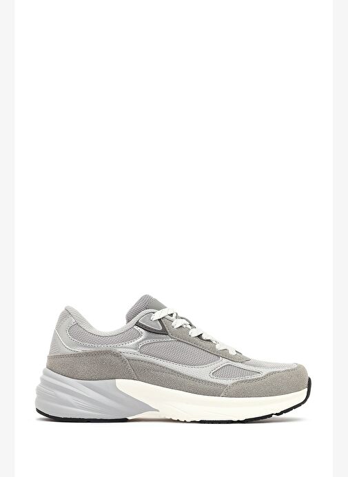 Kadın Gri Bağcıklı Kalın Tabanlı Sneaker 25AFD494014 - Görsel 2