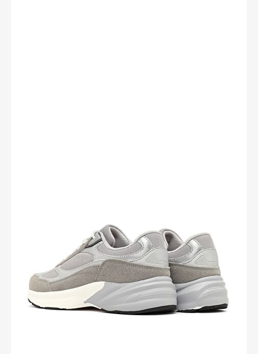 Kadın Gri Bağcıklı Kalın Tabanlı Sneaker 25AFD494014 - Görsel 6