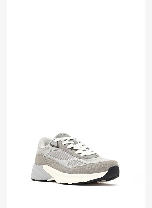 Kadın Gri Bağcıklı Kalın Tabanlı Sneaker 25AFD494014 - Görsel 7