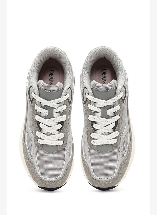 Kadın Gri Bağcıklı Kalın Tabanlı Sneaker 25AFD494014 - Görsel 8