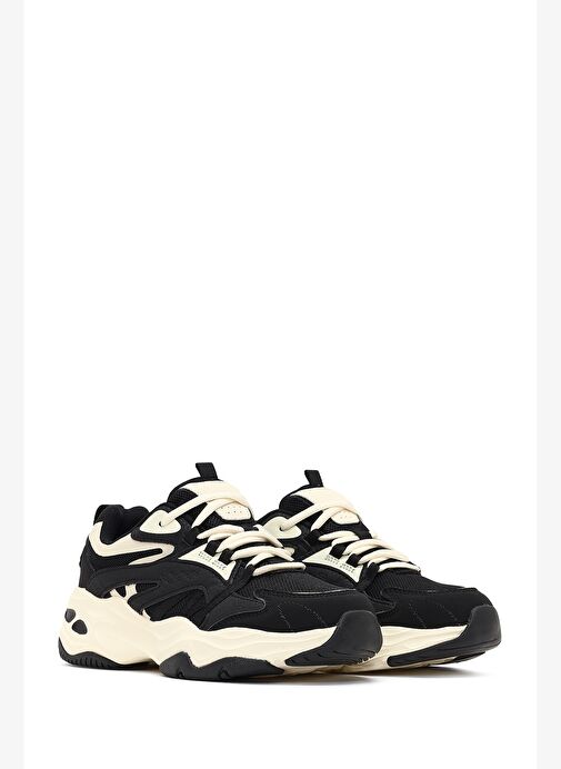 Kadın Siyah Bağcıklı Kalın Tabanlı Sneaker 25AFD494114 - Görsel 4