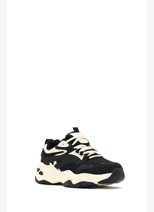 Kadın Siyah Bağcıklı Kalın Tabanlı Sneaker 25AFD494114 - Görsel 7