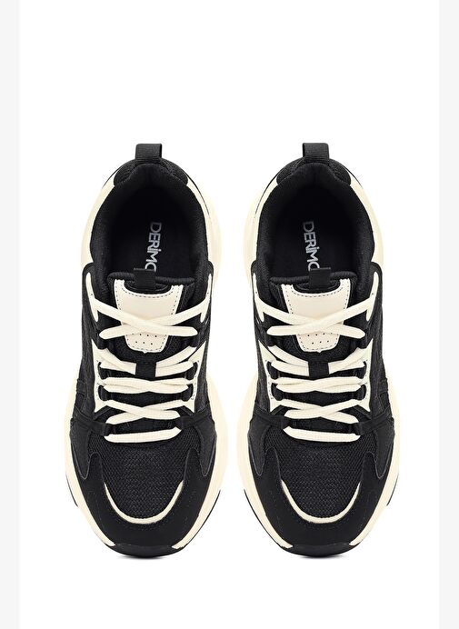 Kadın Siyah Bağcıklı Kalın Tabanlı Sneaker 25AFD494114 - Görsel 8