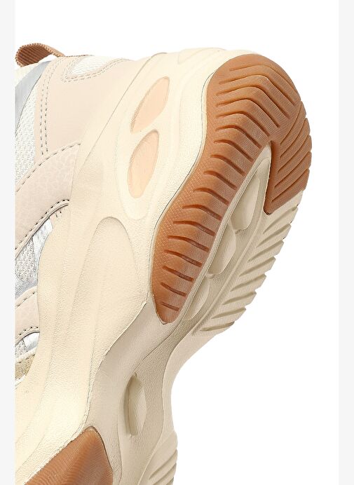 Kadın Bej Bağcıklı Kalın Tabanlı Sneaker 25AFD494114 - Görsel 9