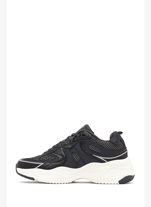 Kadın Gri Bağcıklı Kalın Tabanlı Sneaker 25AFD494214 - Görsel 3