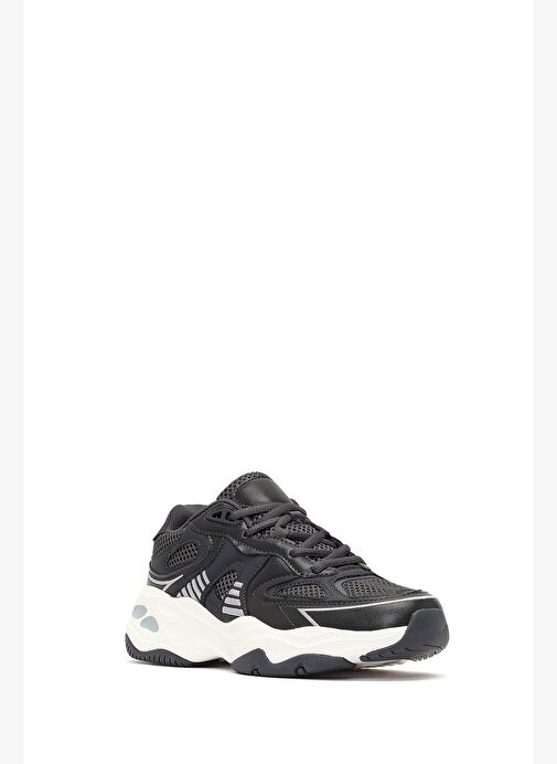 Kadın Gri Bağcıklı Kalın Tabanlı Sneaker 25AFD494214 - Görsel 7