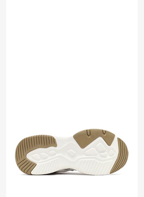 Kadın Bej Bağcıklı Kalın Tabanlı Sneaker 25AFD494214 - Görsel 5