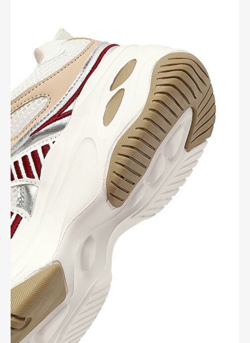 Kadın Bej Bağcıklı Kalın Tabanlı Sneaker 25AFD494214 - Görsel 9