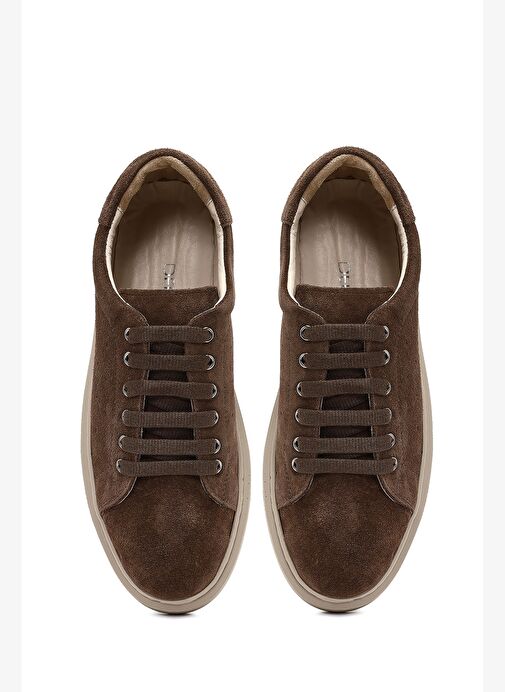 Kadın Kahverengi Bağcıklı Süet Deri Sneaker 25AFD500610 - Görsel 8