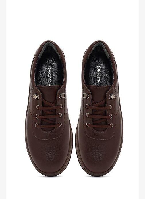 Kadın Kahverengi Bağcıklı Deri Comfort Ayakkabı 25AFD501018 - Görsel 8