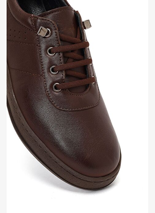 Kadın Kahverengi Bağcıklı Deri Comfort Ayakkabı 25AFD501018 - Görsel 9