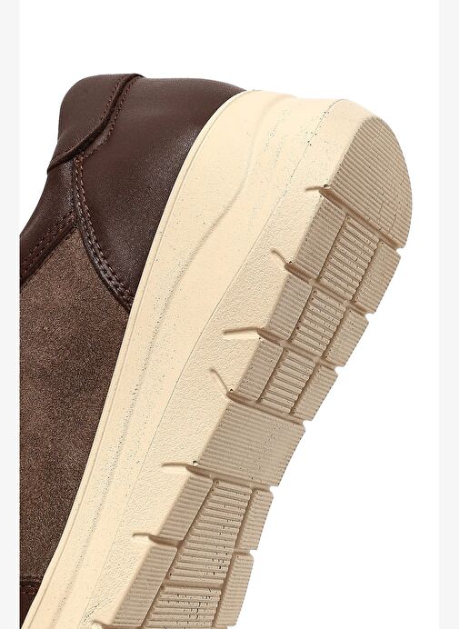 Kadın Kahverengi Bağcıklı Kalın Tabanlı Deri Sneaker 25AFD501514 - Görsel 9