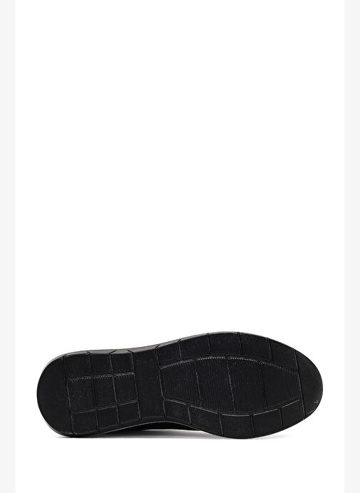Kadın Siyah Bağcıklı Kalın Tabanlı Deri Sneaker 25AFD501718 - Görsel 5
