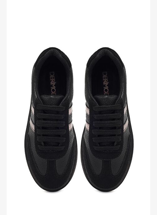 Kadın Siyah Bağcıklı Kalın Tabanlı Sneaker 25AFE145414 - Görsel 8