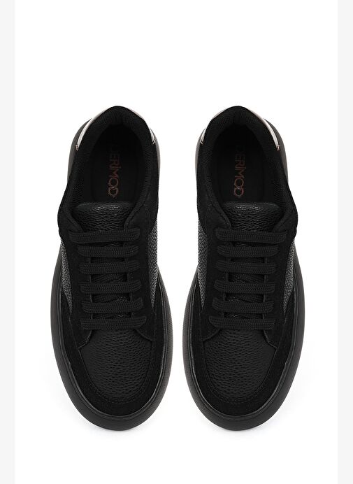 Derimod Derimod Kadın Siyah Bağcıklı Kalın Tabanlı Sneaker 25AFE145514 Boyner'de! Siyah - 5. görsel