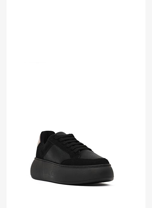 Derimod Derimod Kadın Siyah Bağcıklı Kalın Tabanlı Sneaker 25AFE145514 Boyner'de! Siyah - 8. görsel