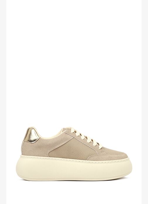 Kadın Vizon Bağcıklı Kalın Tabanlı Sneaker 25AFE145514 - Görsel 2
