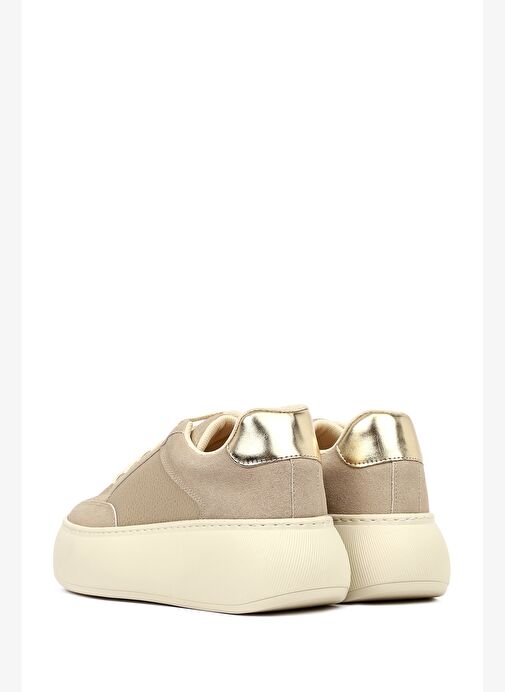 Kadın Vizon Bağcıklı Kalın Tabanlı Sneaker 25AFE145514 - Görsel 6