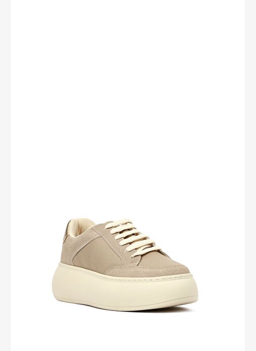 Kadın Vizon Bağcıklı Kalın Tabanlı Sneaker 25AFE145514 - Görsel 7