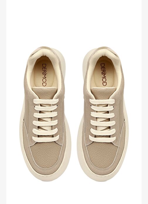 Kadın Vizon Bağcıklı Kalın Tabanlı Sneaker 25AFE145514 - Görsel 8