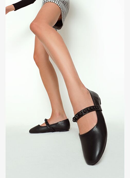 Kadın Siyah Tokalı Babet 25AFE480018 - Görsel 2