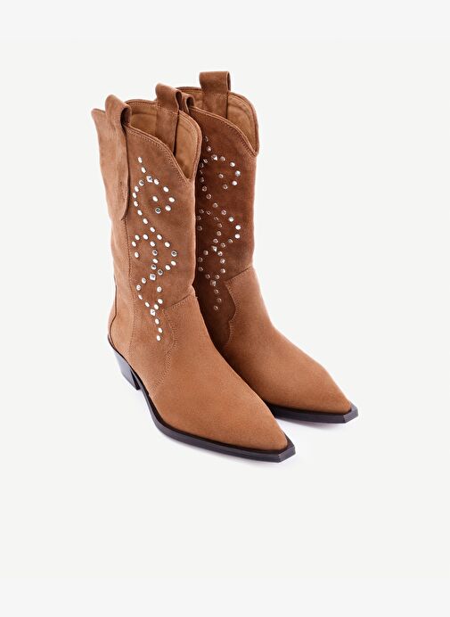 Aksesuar Detaylı Deri Western Bot - Görsel 5