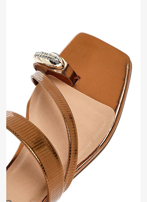 Derimod Derimod Belirsiz Kadın Bronz Taşlı Metalik Terlik 25SFD441532 Boyner'de! Belirsiz - 9. görsel