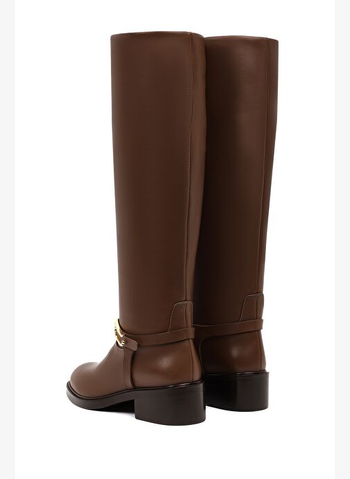 Kadın Kahverengi Tokalı Deri Çizme 25WFD101518 - Görsel 8