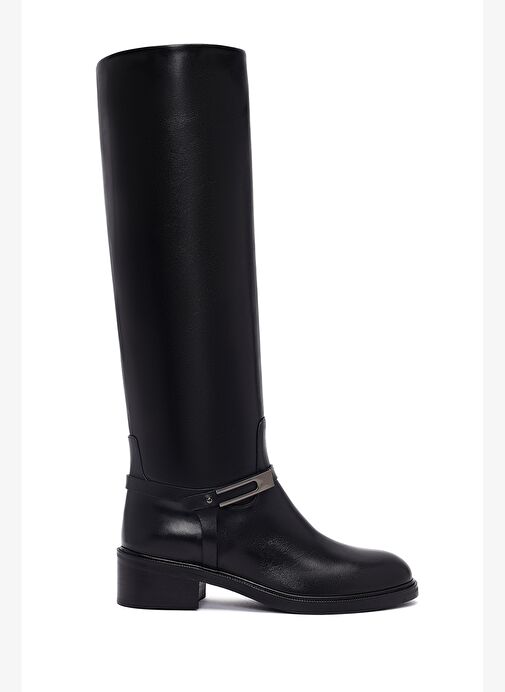 Kadın Siyah Tokalı Deri Çizme 25WFD101518 - Görsel 2