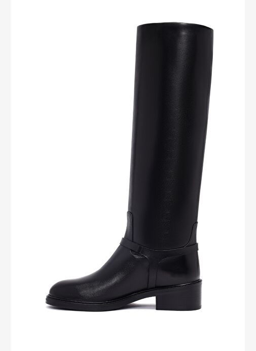 Kadın Siyah Tokalı Deri Çizme 25WFD101518 - Görsel 6