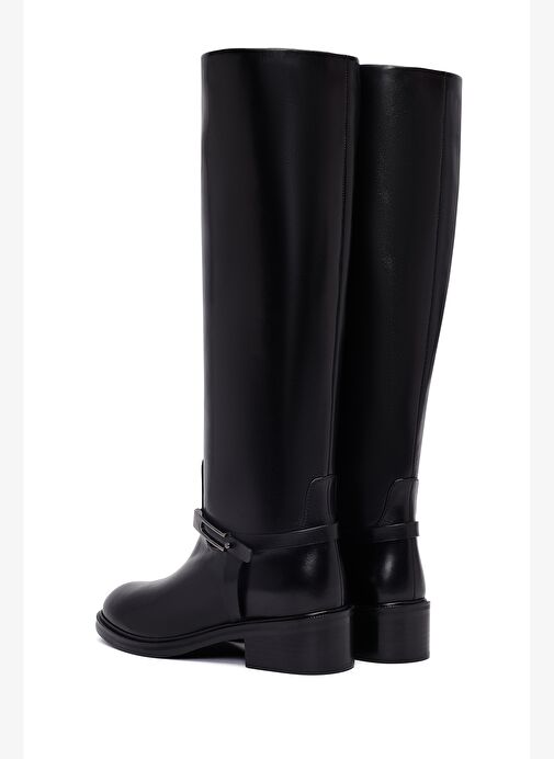 Kadın Siyah Tokalı Deri Çizme 25WFD101518 - Görsel 8