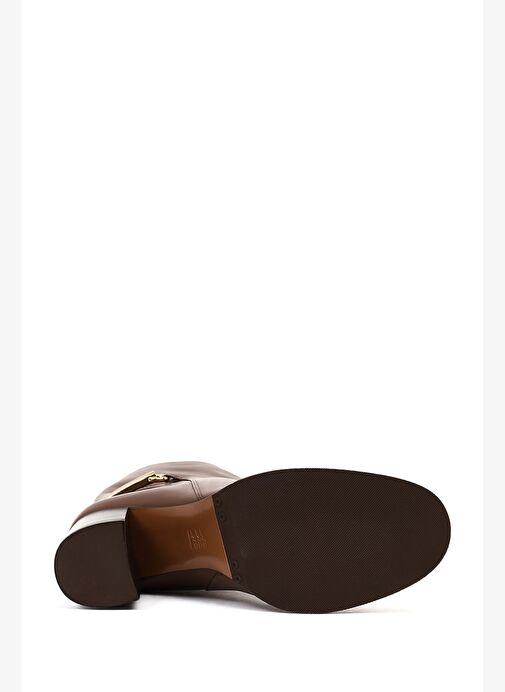 Kadın Kahverengi Kalın Topuklu Deri Çizme 25WFD101818 - Görsel 7