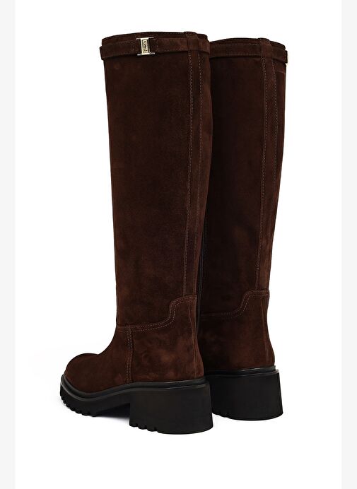 Derimod Derimod Kadın Kahverengi Fermuarlı Kalın Tabanlı Süet Deri Çizme 25WFD102010 Boyner'de! Kahverengi - 8. görsel