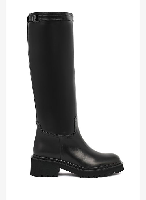 Derimod Derimod Kadın Siyah Fermuarlı Kalın Tabanlı Deri Çizme 25WFD102018 Boyner'de! Siyah - 2. görsel